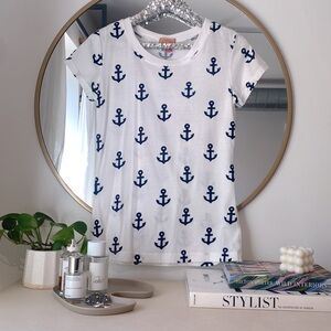 Vintage Authentic Y2K Primp Graphic Nautical Anchor Rhinestoned T-Shirt